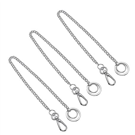 CYUaoao 3 Pcs Chaîne de Pantalons Hip Hop 45cm de Long en Acier Inoxydable Porte-clés Punk avec Chaîne pour Accrocher les Clés l