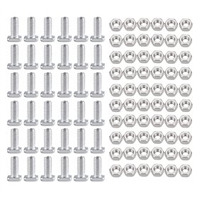 CYUaoao 50 Paires M6 x 12mm Écrous et Boulons de Serre en Aluminium Argenté 50 Pièces Boulons Outils pour Serre à Tête Carée 50