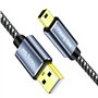 Yeung Qee Mini câble USB tressé USB 2.0 de type A vers mini B compatible avec manette PS3