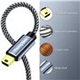 Yeung Qee Mini câble USB tressé USB 2.0 de type A vers mini B compatible avec manette PS3, lecteur MP3/4, PDA, appareil photo, s