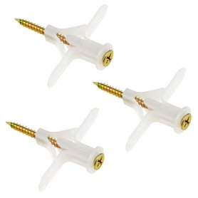 Lot de 35 Chevilles et Vis en Plastique pour Cloison Sèche (blanc)