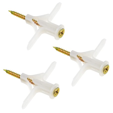 Lot de 35 Chevilles et Vis en Plastique pour Cloison Sèche (blanc)