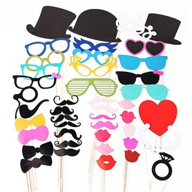YiYaO Accessoires photo drôle Accessoires photo bronzants Accessoires photo 44 pièces Masque de bienvenue de mariage Moustache A