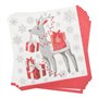 Lot de 20 serviettes en papier motif renne de Noël - Décoration de table fantaisie