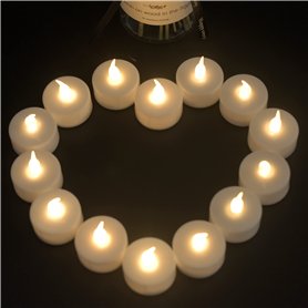 Lot de 100 bougies chauffe-plat LED vacillantes - Fausses bougies électriques avec lumières sans flamme - Bougies LED à piles -