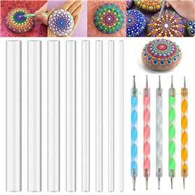 Lot de 13 outils de pointillage mandala pour peinture sur roche