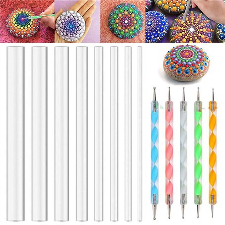 Lot de 13 outils de pointillage mandala pour peinture sur roche