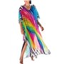 YOUKD Mousseline De Soie Caftan Boho Plage Bikini Cover Up Robe Grande Taille Homewear pour Les Femmes