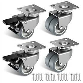 Roulette Charge Lourde de 50mm Roulettes pour Meubles avec Frein de Sécurité pour Charges Lourdes Capacité Totale de 400KG (2 av