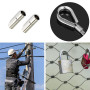 60 Pièces Cable Métallique Pour Fil a Linge, Clips pour Câble Métallique, Cosses en Acier Inoxydable, Double Trou Manchons à Ser
