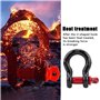 Manille Lyre - Manilles à Anneau En D Noir Et Rouge Capacité De Charge 4,75T / 10,000lbs-8T 17,000lbs, Acier + Zingué, Pour Remo