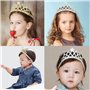 DOYUKY 6 Pièces Princesse Couronne, Bandeau Couronne Enfants, Diadème Princesse Enfants, Elastique Bandeau Couronne pour les Fes