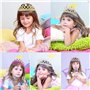 DOYUKY 6 Pièces Princesse Couronne, Bandeau Couronne Enfants, Diadème Princesse Enfants, Elastique Bandeau Couronne pour les Fes