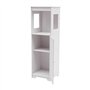 MooBeey Armoire de rangement de salle de bain en PVC à 4 niveaux - Blanche - Meuble de sol autoportant avec porte - Armoire poly