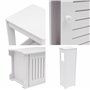 MooBeey Armoire de rangement de salle de bain en PVC à 4 niveaux - Blanche - Meuble de sol autoportant avec porte - Armoire poly
