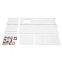 MooBeey Armoire de rangement de salle de bain en PVC à 4 niveaux - Blanche - Meuble de sol autoportant avec porte - Armoire poly
