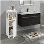 MooBeey Armoire de rangement de salle de bain en PVC à 4 niveaux - Blanche - Meuble de sol autoportant avec porte - Armoire poly