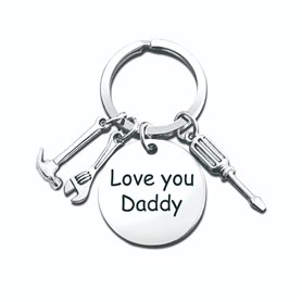 CHUANGOU Porte-Clés pour Papa Cadeau de Fête des Pères Porte-Clés Love you Daddy est gravé