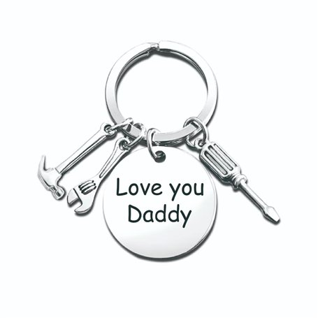 CHUANGOU Porte-Clés pour Papa Cadeau de Fête des Pères Porte-Clés Love you Daddy est gravé