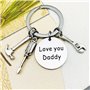 CHUANGOU Porte-Clés pour Papa Cadeau de Fête des Pères Porte-Clés Love you Daddy est gravé