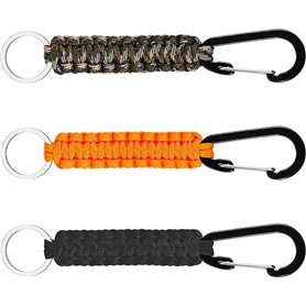 VIVIIHOO Ensemble de Porte-clés en paracorde 3 pièces en Noir et Orange et Camouflage
