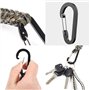 VIVIIHOO Ensemble de Porte-clés en paracorde 3 pièces en Noir et Orange et Camouflage, Mousqueton et lanière tressée pour équipe