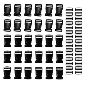 HUAZIZ 30 pièces Boucles en Plastiques pour Sangle 25 mm