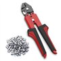 Pince à Sertir de Pêche 0.1mm-2.2mm Avec 100 Manchons à Anneau Double Canon en Aluminium - Kit Swager Pour Fil de Pêche