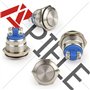APIELE Lot de 2 interrupteurs à bouton-poussoir momentanés 19 mm 250 V 5 A en acier inoxydable étanche pour voiture
