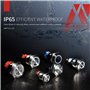 APIELE Lot de 2 interrupteurs à bouton-poussoir momentanés 19 mm 250 V 5 A en acier inoxydable étanche pour voiture