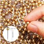500 Pièces Carte Punaises, BetterJonny 15 x 4mm Or Punaises Tableau Liège Plastique Ronds Points de Têtes et Aiguilles en Acier 