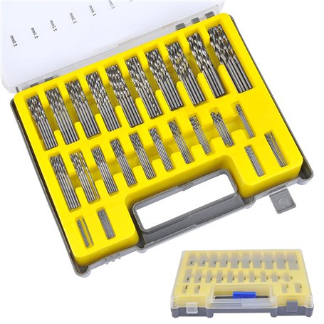 QLOUNI Kit de 150Pcs Forets Hélicoïdaux Forets HSS Titanium Micro Drill Micro Mèche Set Outils 0.4mm-3.2mm pour Bois