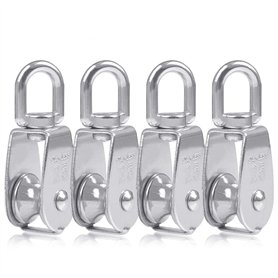 BUYGOO 4pcs Blocs monobloc de 25 mm en acier inoxydable argenté 304