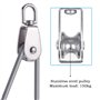 BUYGOO 4pcs Blocs monobloc de 25 mm en acier inoxydable argenté 304, grue monobloc pour poulie M25 à crochet à une poulie charge