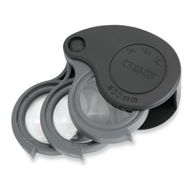Carson TriView loupe pliante avec étui intégré 5x/10x/15x - Grossissement réglable
