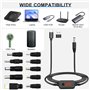 Hoembpn Cable Alimentation Adaptateur PD/USB vers DC 5V,9V,12V,15V,20V Tension Réglable Type C Mâle to 5.5x2.1mm Cordon Chargeur