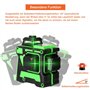 Niveau Laser Vert en 3 x 360 3D 12 Lignes avec Fonction 3° D'auto-Nivellement Auto-équilibrage du Niveau Laser Multifonctionnel 