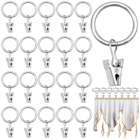 ZJW 40pcs Metall Vorhangringe Hängende Ringe für Gardinenstangen zum Aufhängen von Vorhängen