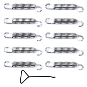 GZLCEU Lot de 10 ressorts d'échappement de moto en acier inoxydable 58 mm avec crochet à ressort pour silencieux de tuyau de rac