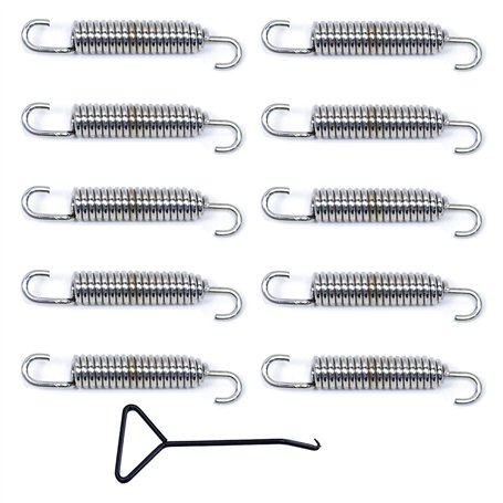 GZLCEU Lot de 10 ressorts d'échappement de moto en acier inoxydable 58 mm avec crochet à ressort pour silencieux de tuyau de rac
