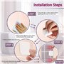 GZLCEU Lot de 8 clips de rideau de douche autocollants - Anti-éclaboussures - Coupe-vent - Sans perçage - Stop Protect - Accesso