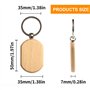 Qaixwuyi 10 Pièces Porte Clés Bois Bricolage Vierge Ovale Massif Etiquette Bois Avec Porte Clés Gravable pour Décoration Peintur