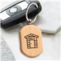 Qaixwuyi 10 Pièces Porte Clés Bois Bricolage Vierge Ovale Massif Etiquette Bois Avec Porte Clés Gravable pour Décoration Peintur