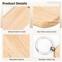 Qaixwuyi 10 Pièces Porte Clés Bois Bricolage Vierge Ovale Massif Etiquette Bois Avec Porte Clés Gravable pour Décoration Peintur