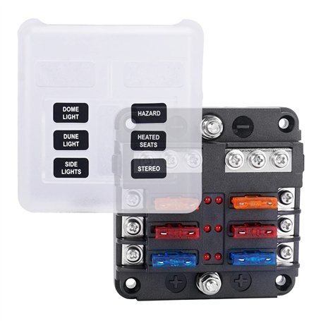 6 Voies Boîte à Fusibles - 12V Porte Fusible Voitur