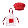 SLAXJNE Tablier Enfant Fraise 1 Pièce avec Toque Enfant 1 Pièce