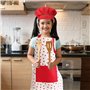 SLAXJNE Tablier Enfant Fraise 1 Pièce avec Toque Enfant 1 Pièce, Tablier Anti-Taches, Tablier Licou, Tablier avec Poches, Tablie