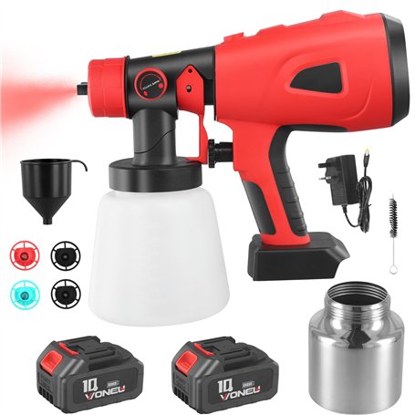 Aofesel Pistolet a Peinture Electrique sans Fil avec 2 Piles 21V 2600mAh
