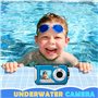 Helangel Appareil Photo Etanche Numérique,Full HD 2.7K 48MP Caméra sous-Marine Zoom Digital 16x Camera Etanche avec Double écran