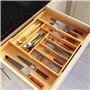 Frasheng Range Couverts Coulissant pour tiroirs,7-9 compartiments,Range-Couverts, rangement tiroir cuisinep en bois,pour ustensi